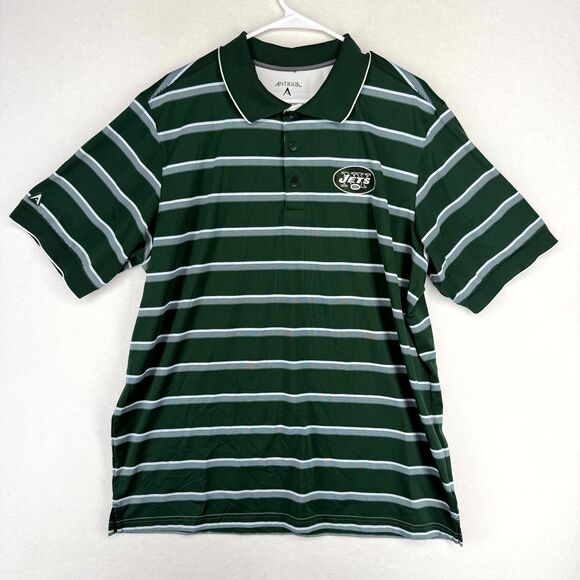 Antigua NFL Jets Football Embroidered Polo Mens Size XL - Picture 1 of 11